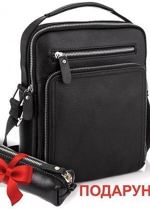 Мужская классическая кожаная сумка-барсетка через плечо tiding bag 8268