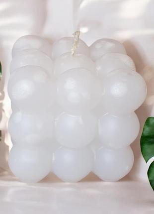 Свеча «bubble cube», белая - стильный декор с ароматом мята