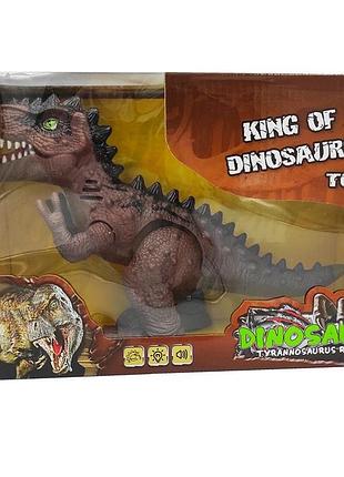 Игрушечный динозавр тиранозавр рекс на батарейках ходит рычит и светится