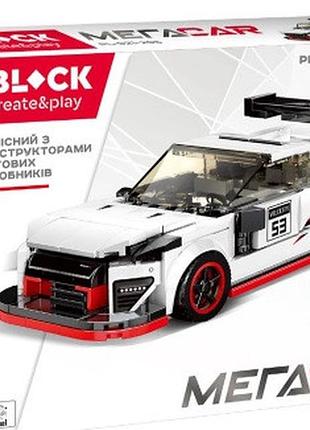 Конструктор iblock спорткар белый с иннерционным механизмом