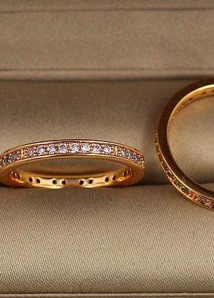 Кільце xuping jewelry доріжка з каменів із пропусками р 20 золотисте