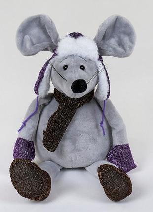 Мягкая игрушка мышка в сиреневой шапочке, арт. с 38922