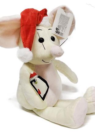 Мягкая игрушка "мышка" c38989 в шапке белый