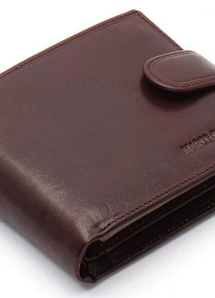 Коричневое портмоне с отделением для документов из натуральной кожи marco coverna mcb047-896