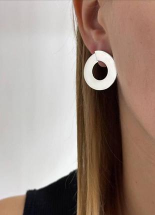 Серебряные серьги круги крупные