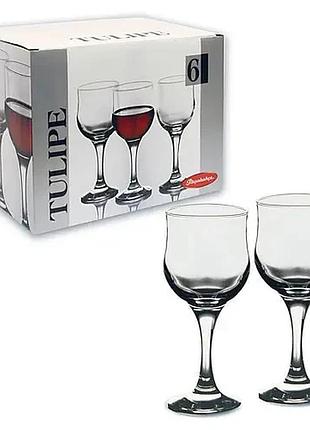 Набор бокалов фужеров стеклянных для вина 44163 pasabahce tulipe 6 штук 240 мл variomarket