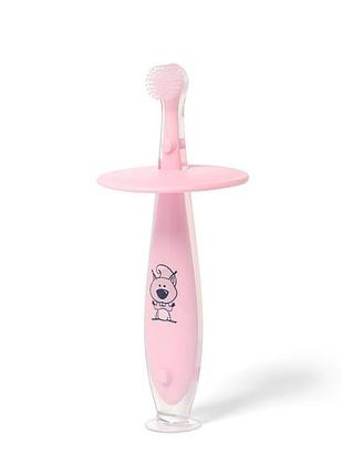 Зубная щеточка с ограничителем розовая 6+ babyono польша