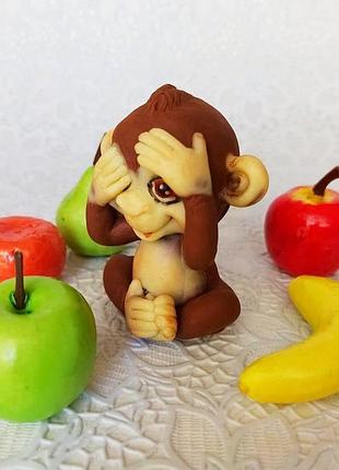 Шоколадная фигурка обезьяна сладкий подарок фигурка на торт шоколад ручной работы
