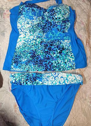 Шикарний стильний купальник танкіні майка та плавки в басейн пляж тренування