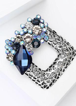 Брошь булавка квадрат с цветами (158511312)