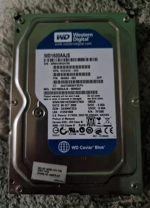 Нерабочий hdd 3.5 160 гб wd 7200 wd1600aajs-60m0a0 western digital
