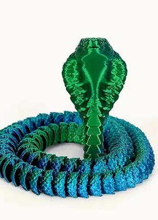 Детская 3д игрушка змея кобра подвижная 30см