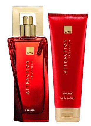 Набор женский парфюмированный avon attraction instinct (edp/50ml + b/lot/125ml) (494693390)