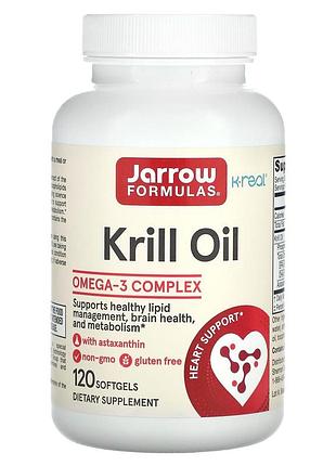 Масло криля, krill oil, jarrow formulas, 120 гелевых капсул