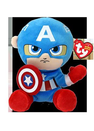 Мягкая игрушка ty inc marvel капитан америка 15 см