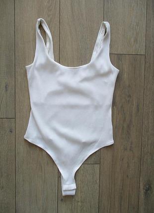 H&amp;m (s) боди в рубчик белый