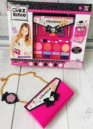 Дитяча косметика в рожевій сумочці-клатчі chez ninio