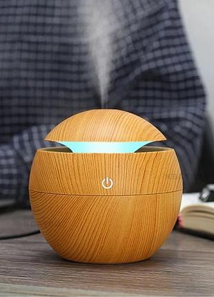 Увлажнитель воздуха elite – 130 мл ultrasonic aroma el-007 с led подсветкой светлое дерево salemarke