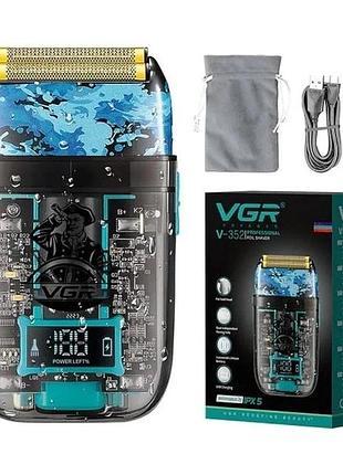 Электробритва шейвер аккумуляторная мужская vgr v-352 с влагозащитой
