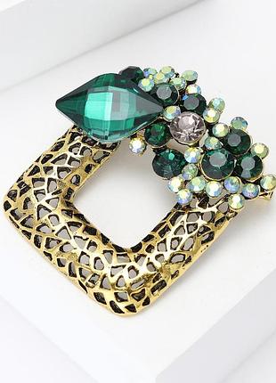 Брошь булавка квадрат с цветами (158511313)