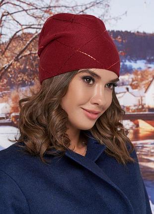 Шапка «улана» (6030) бордовый