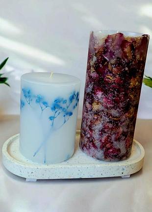 Набор «цветочная гармония» на гипсовой подставке, с ароматом леденец