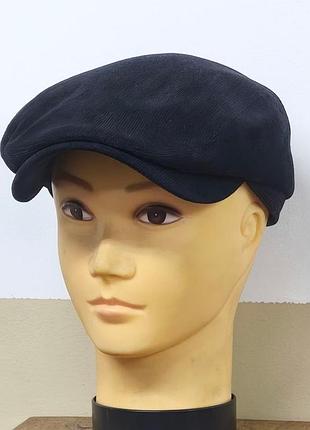 Кепка мужская реглан гаврош хулиганка микро вельвет овая чёрная демисезонная comfort весення осенняя флис 58