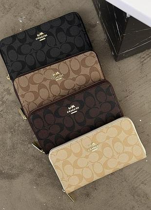 Кошелёк coach, женский кошелек коач, кошелек на молнии, кошелек черного цвета