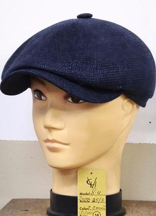 Кепка шерстяная мужская восьмиклинка хулиганка костюмная ткань 25/3 тёплая comfort heads осень зима флис уши 62