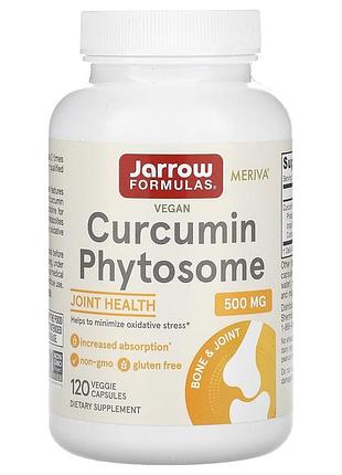 Фитосомы куркумина, curcumin phytosome, jarrow formulas, 500 мг, 120 растительных капсул