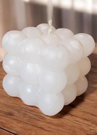 Свеча «bubble cube», белая - стильный декор с ароматом ваниль