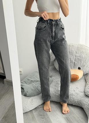 Сірі джинси stimma з високою посадкою, прямі, як нові. s