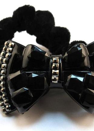 Резинка для волос, бархат, с бантиком