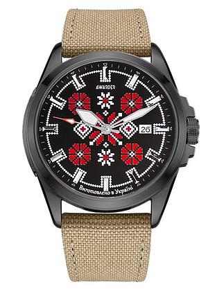 Awarder embroidery black-red khaki automatic 10atm