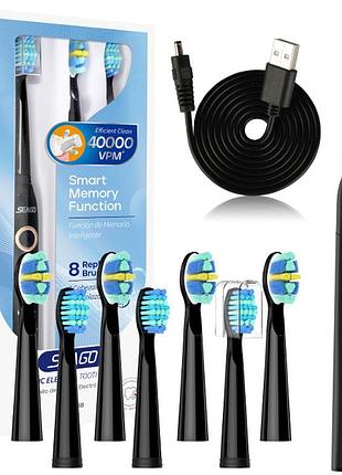 Электрическая ультразвуковая зубная щетка seago sg958 + 10 насадок