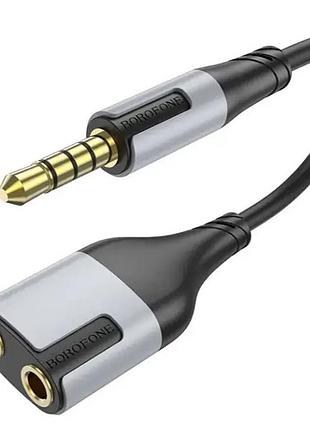 Аудіоадаптер aux 3.5мм штекер to 2 х aux 3,5мм роз'єм borofone bl19 для мікрофона та навушників