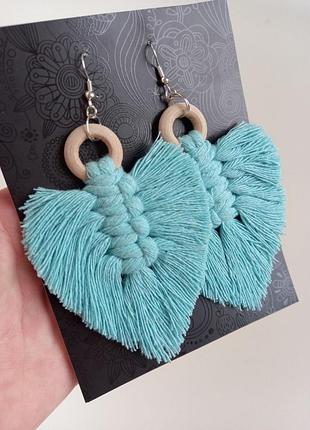 Голубые серьги в стиле бохо