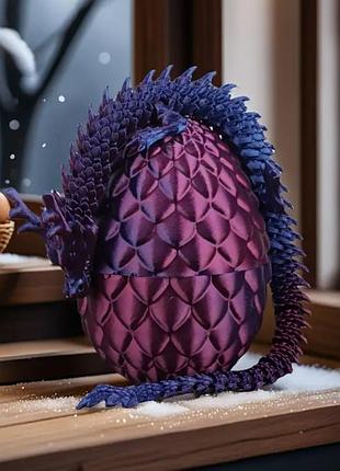 Детская 3д игрушка дракон в яйце подвижный 28см