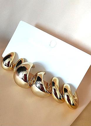 Комплект 3 пари сережки стильные золотого цвета