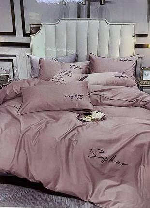 Постельное белье двуспальное koloco sophae сатин (37975) пудровый
