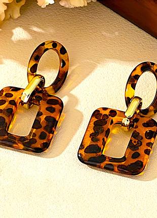 Сережки жіночі леопардовий принт