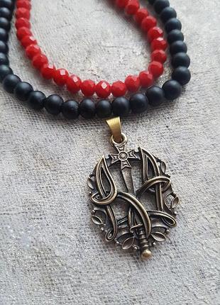 Трезуб бронзовый 3,5#2,7см с саблеей для создания украшений мужских/женчих