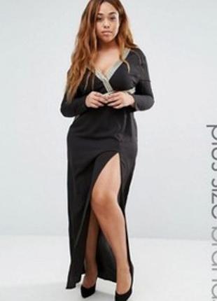 Максі сукня батал в паєтку великий розмір