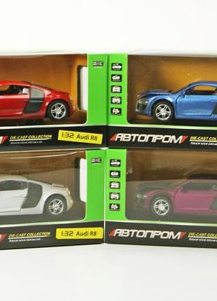 Металлическая модель audi r8 автопром 1:32 синяя