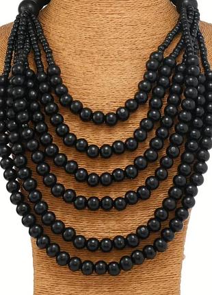 Намисто кольє жіноче масивне акцентне чорне