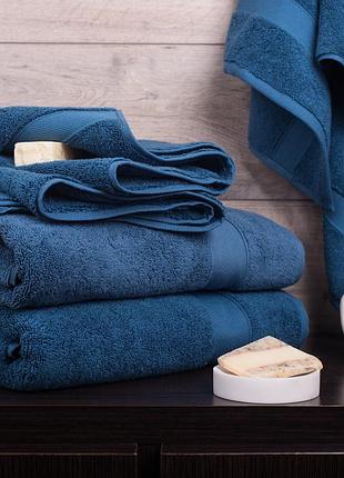 Полотенце махровое для бани 100*150 см зара 700 плотность синий