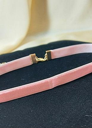 Чокер колье бархатный нюдовый