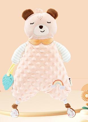 Игрушка-комфортер для ребенка с рождения медведица розовая
