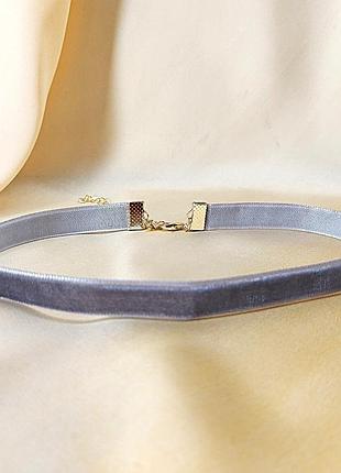 Чокер колье бархатный серый