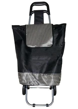 Тачка сумка с колесиками stenson тележка до 20 кг 34 х 27 х 92 см (1895) *черный с белыми полосками